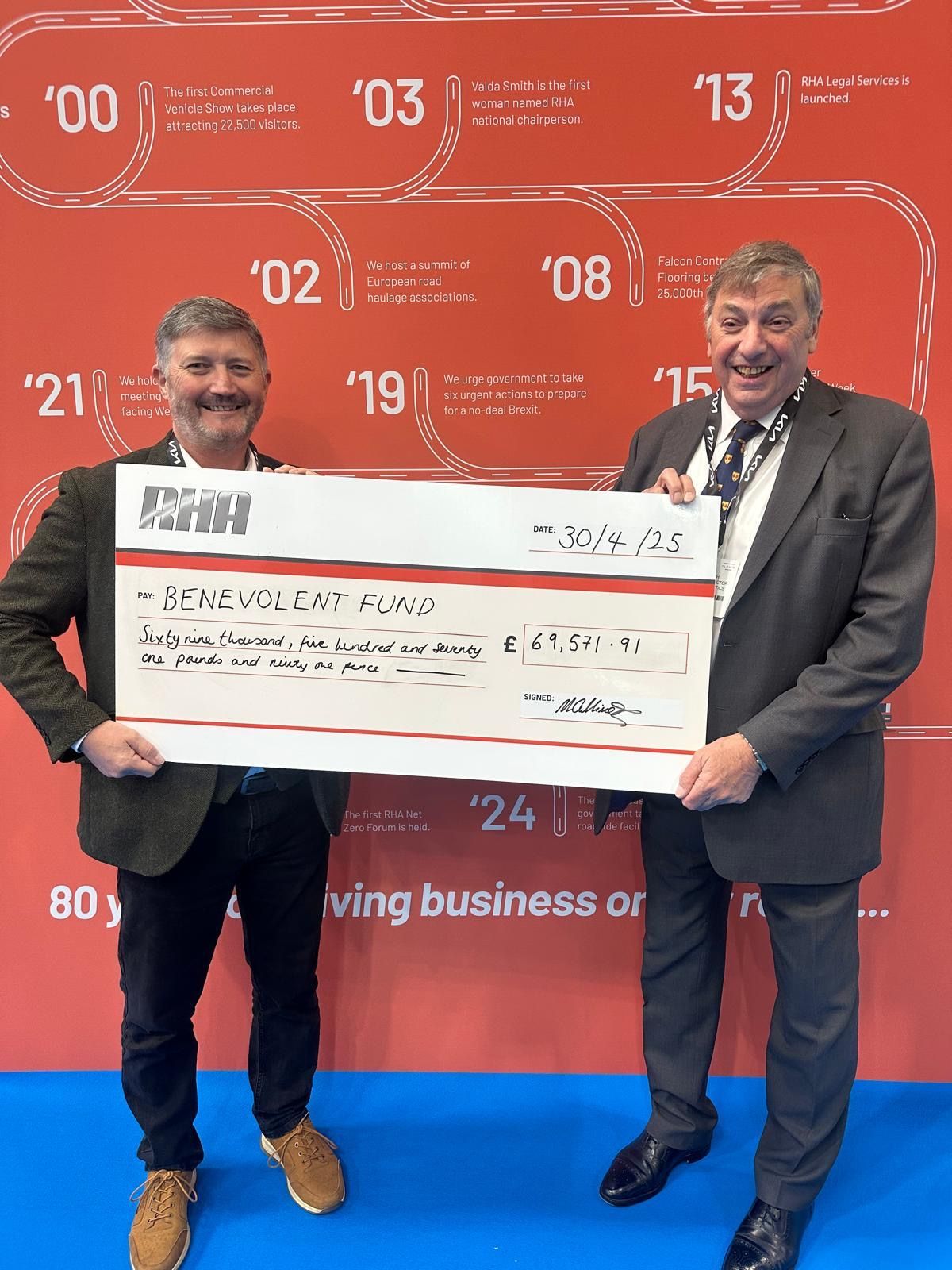 RHA presents funds to charity partners at 2025 CV show